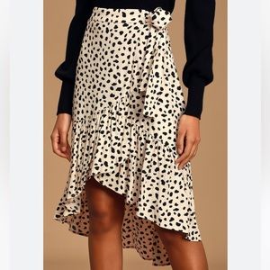 EUC hi-lo animal print wrap skirt